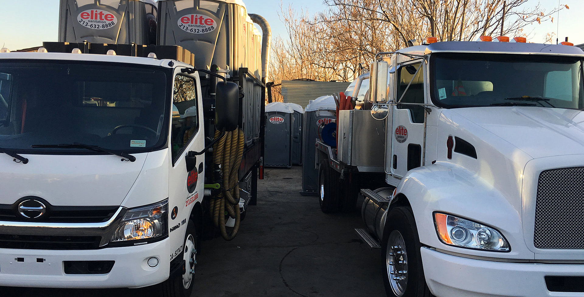 2 trucks parked